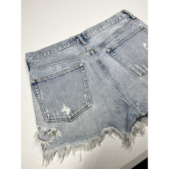 Agolde PARKER VINTAGE CUT OFF SHORT Distressed Light Wash Sz 29 - Picture 10 of 10